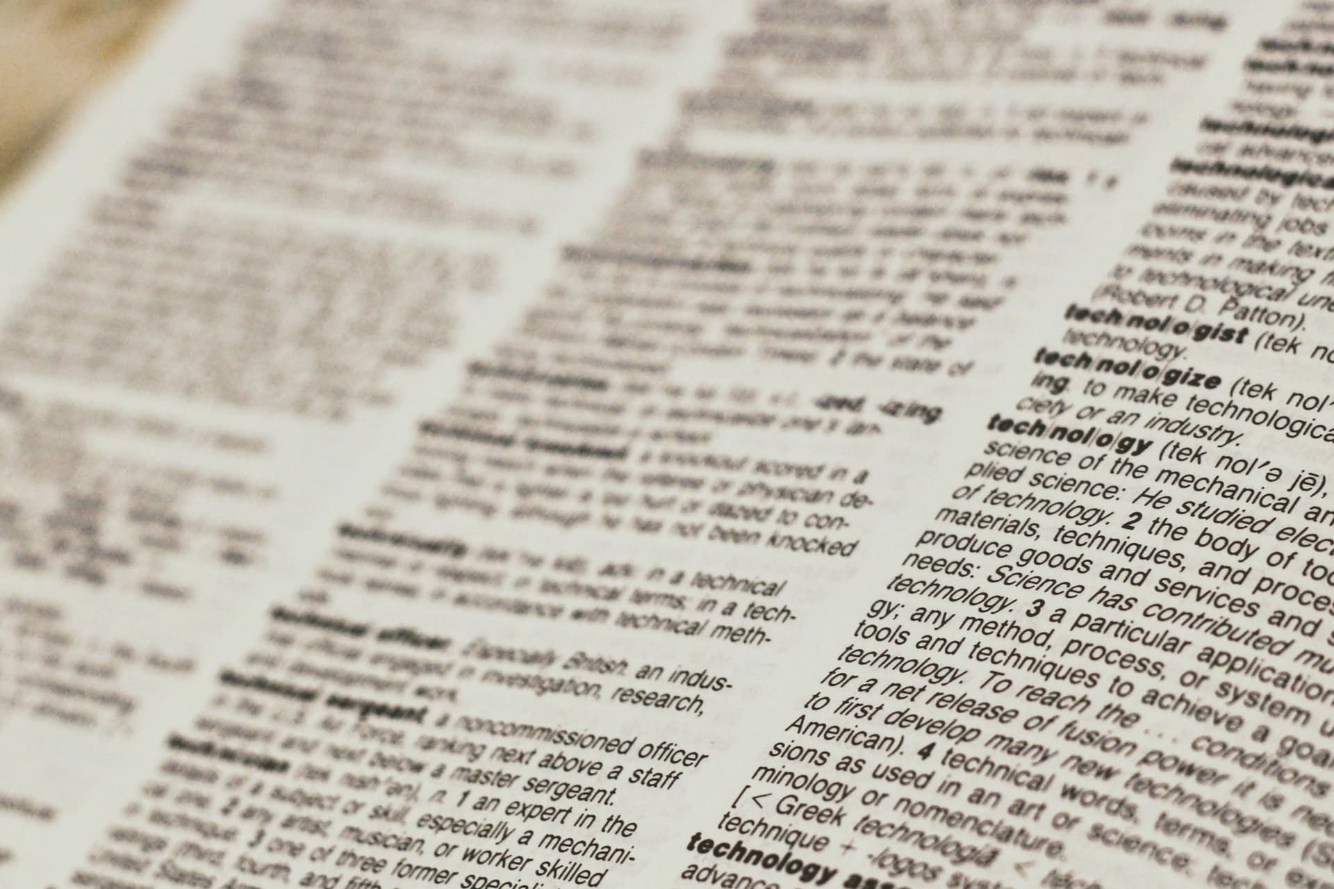 Newspaper with words
